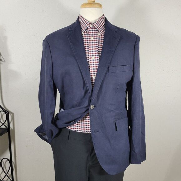 Joseph Abboud Men's‎ Sport Coat Blazer Two Button Navy Lyocell Size Large
